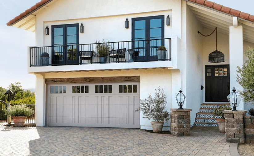 garage door residential - with windows & wooden decorative canyon ridge
