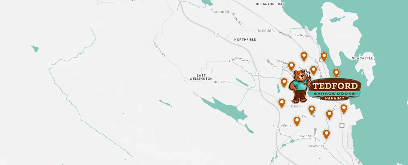 service area map for garage door repair